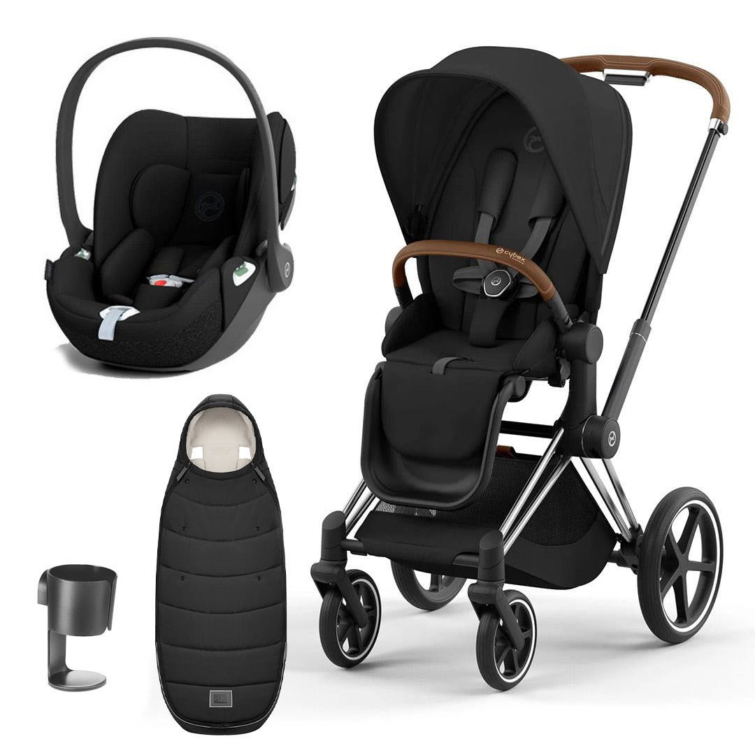 CYBEX Priam Cloud T Premium Travel System - Sepia Black