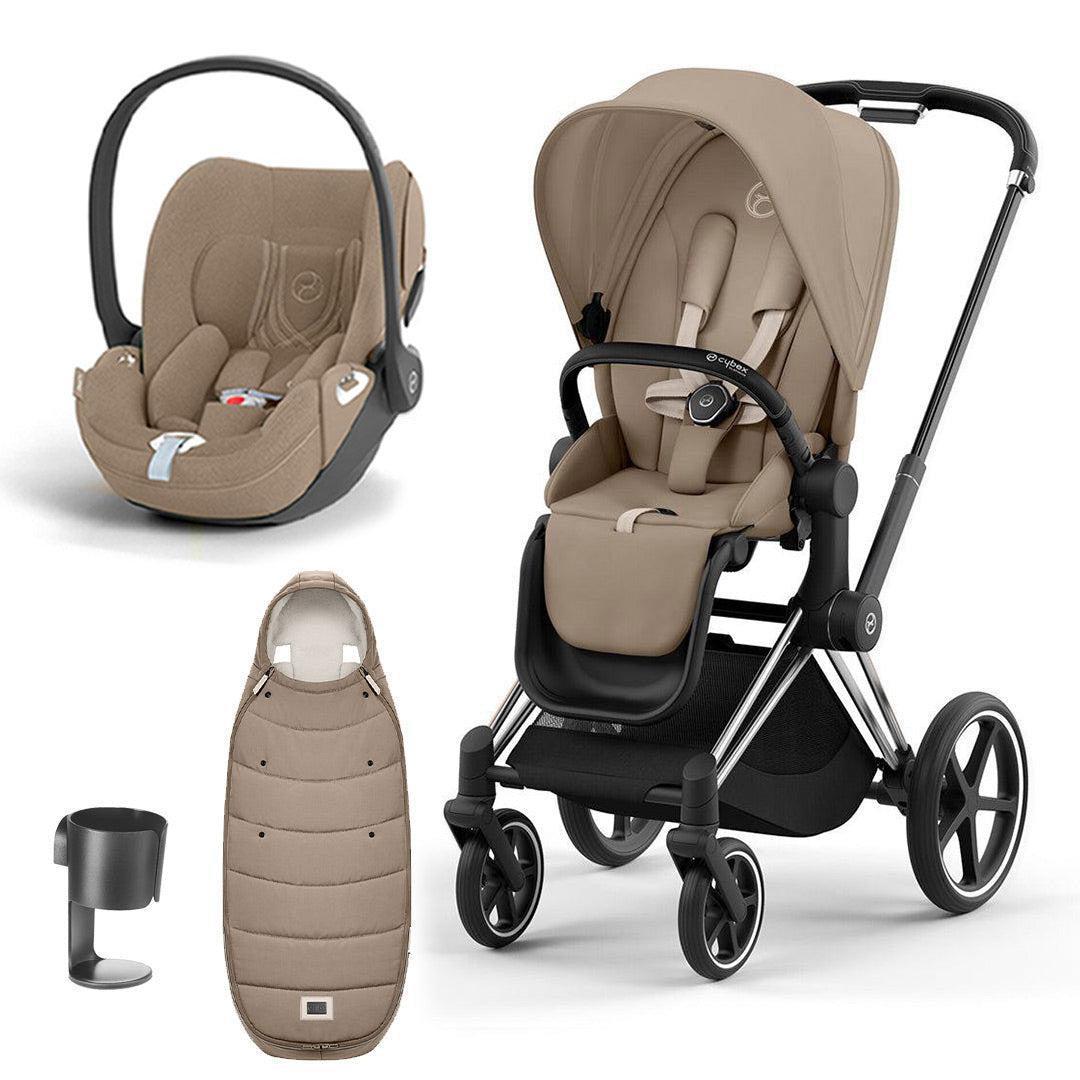 CYBEX Priam Cloud T Premium Travel System - Cozy Beige