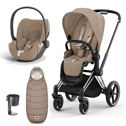 CYBEX Priam Cloud T Premium Travel System - Cozy Beige