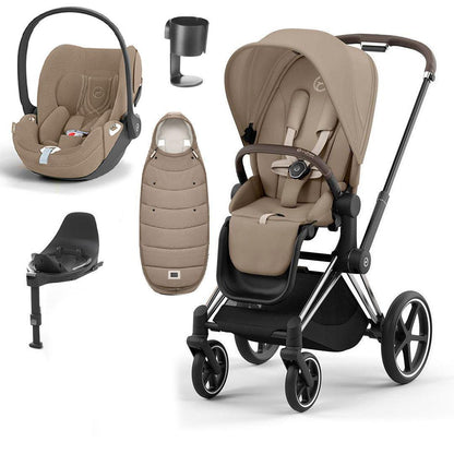 CYBEX Priam Cloud T Premium Travel System - Cozy Beige
