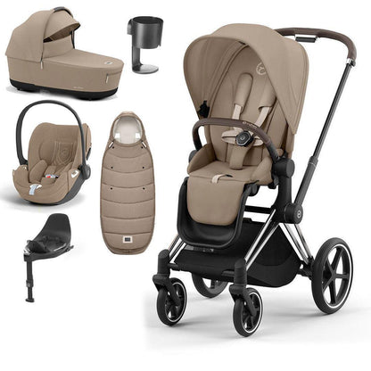 CYBEX Priam Cloud T Premium Travel System - Cozy Beige