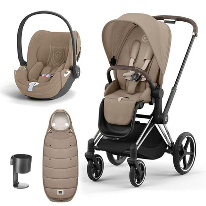 CYBEX Priam Cloud T Premium Travel System - Cozy Beige