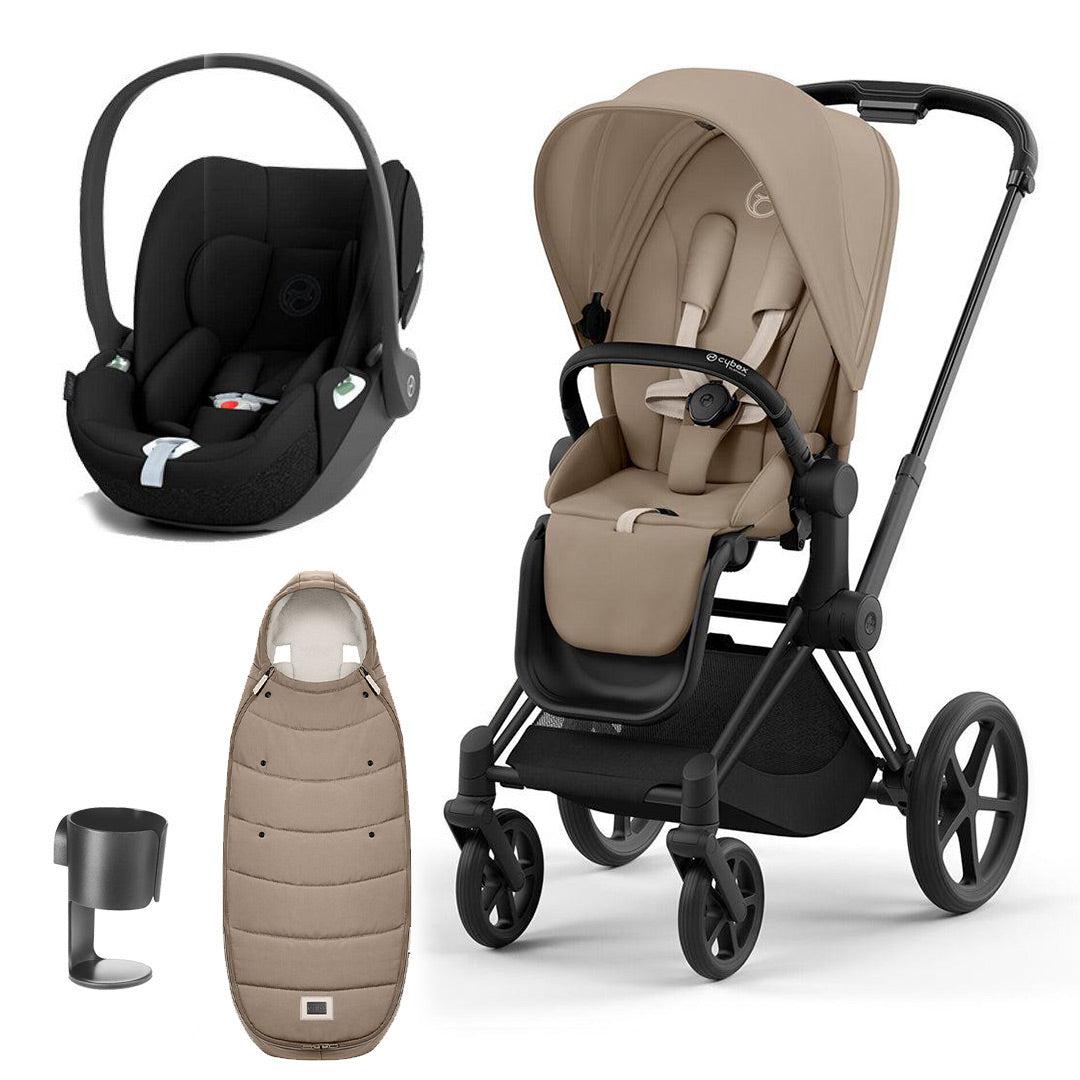CYBEX Priam Cloud T Premium Travel System - Cozy Beige/Black