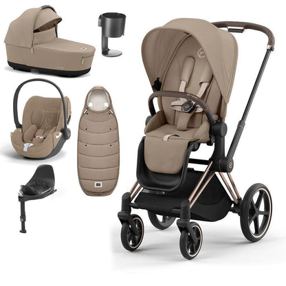CYBEX Priam Cloud T Premium Travel System - Cozy Beige