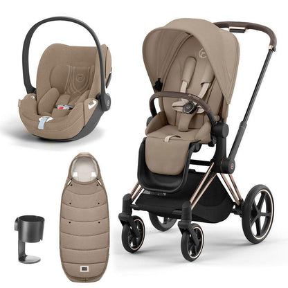 CYBEX Priam Cloud T Premium Travel System - Cozy Beige