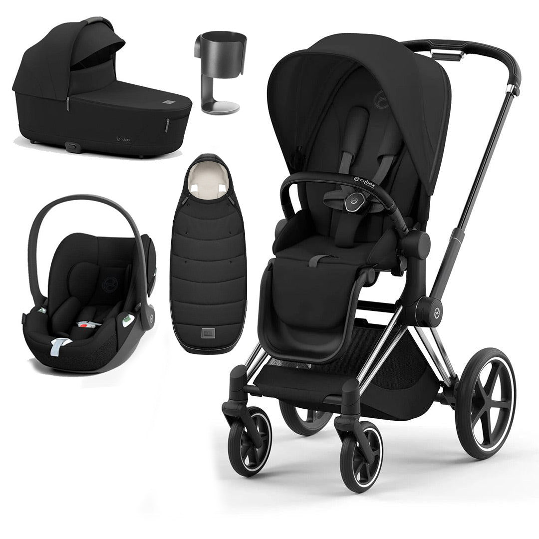CYBEX Priam Cloud T Premium Travel System - Sepia Black