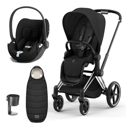 CYBEX Priam Cloud T Premium Travel System - Sepia Black