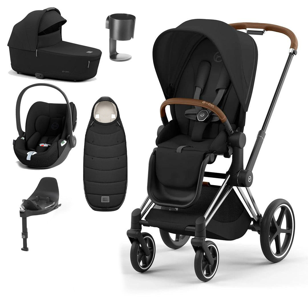 CYBEX Priam Cloud T Premium Travel System - Sepia Black
