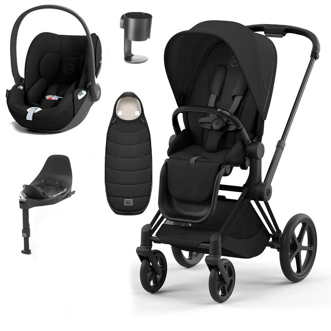 CYBEX Priam Cloud T Premium Travel System - Sepia Black