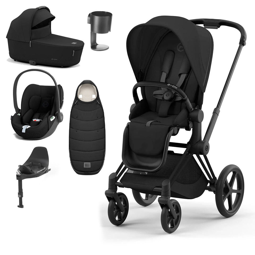 CYBEX Priam Cloud T Premium Travel System - Sepia Black