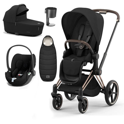 CYBEX Priam Cloud T Premium Travel System - Sepia Black