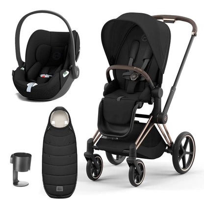 CYBEX Priam Cloud T Premium Travel System - Sepia Black