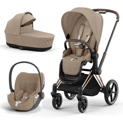 CYBEX Priam Cloud T Travel System - Cozy Beige